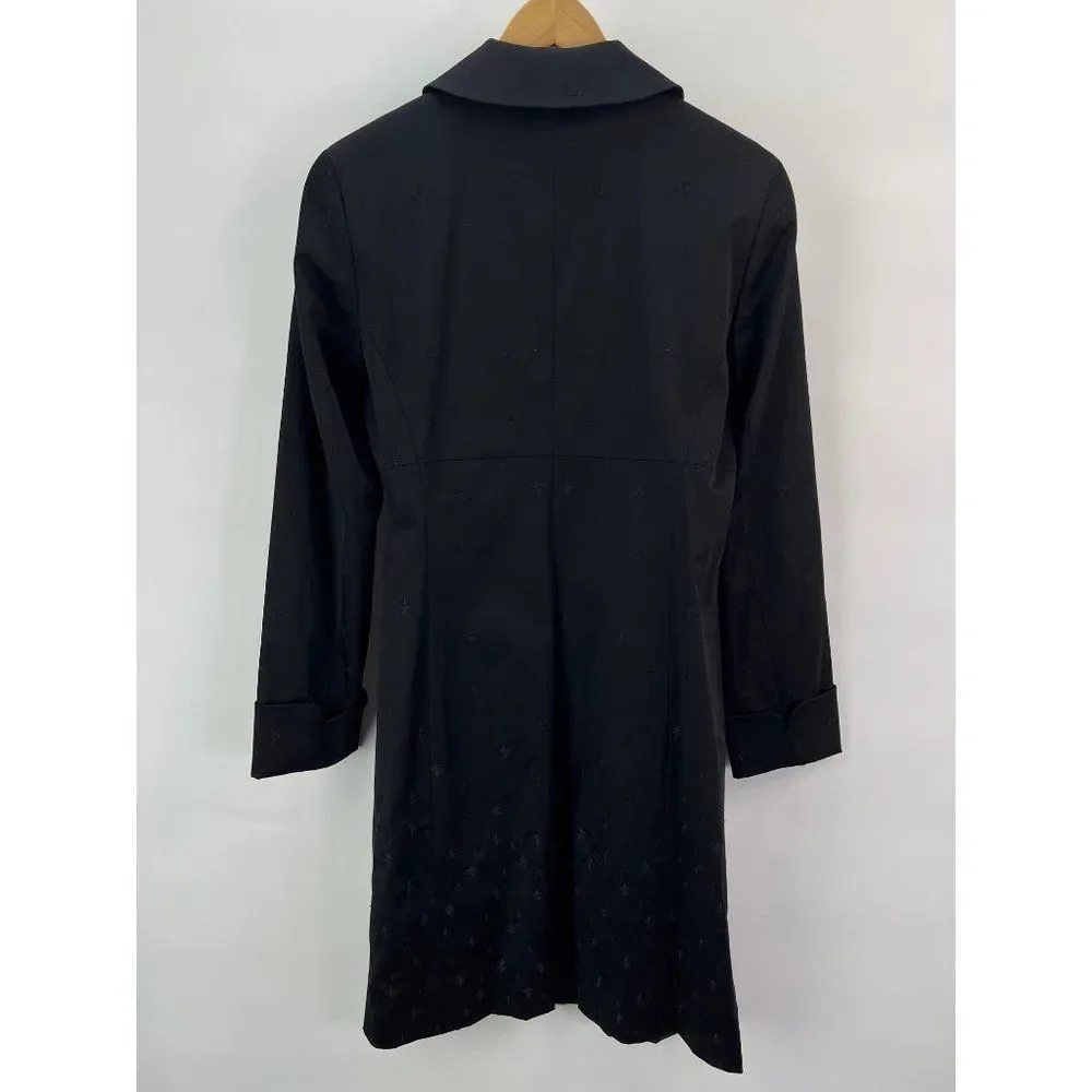 Enzo Angiolini sz M Black Atomic Starburst Long Coat - Picture 4 of 7